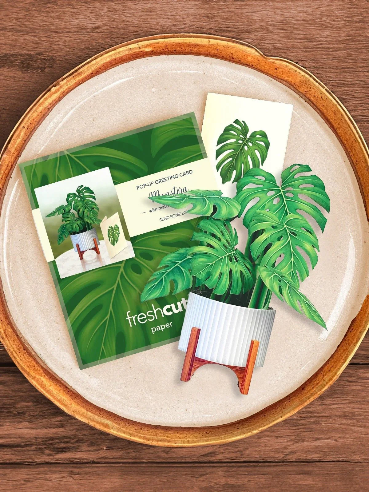 MONSTERA PLANT MINI POP-UP GREETING CARD - Image 6