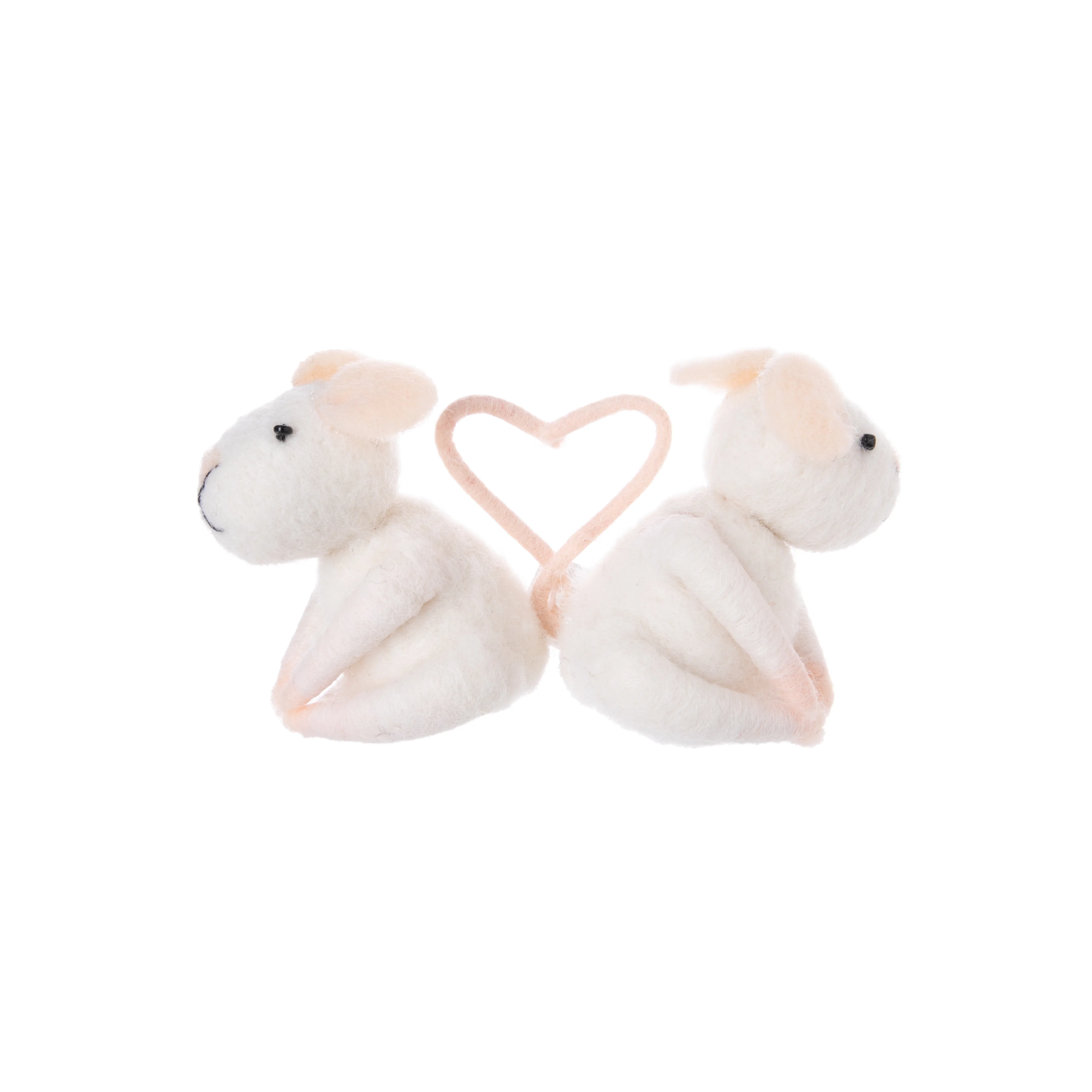 MOUSE TAIL HEART FELT ORNAMENT