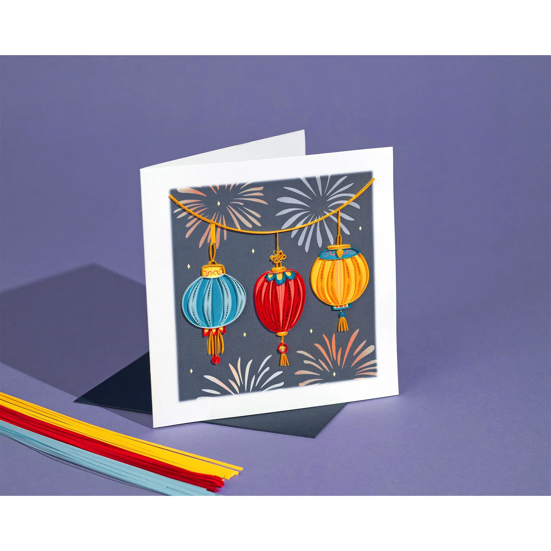 NEW YEAR LANTERNS QUILLED NOTECARD - Image 3