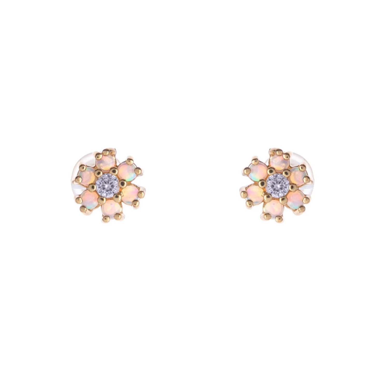 OPAL FLOWER STUD EARRINGS