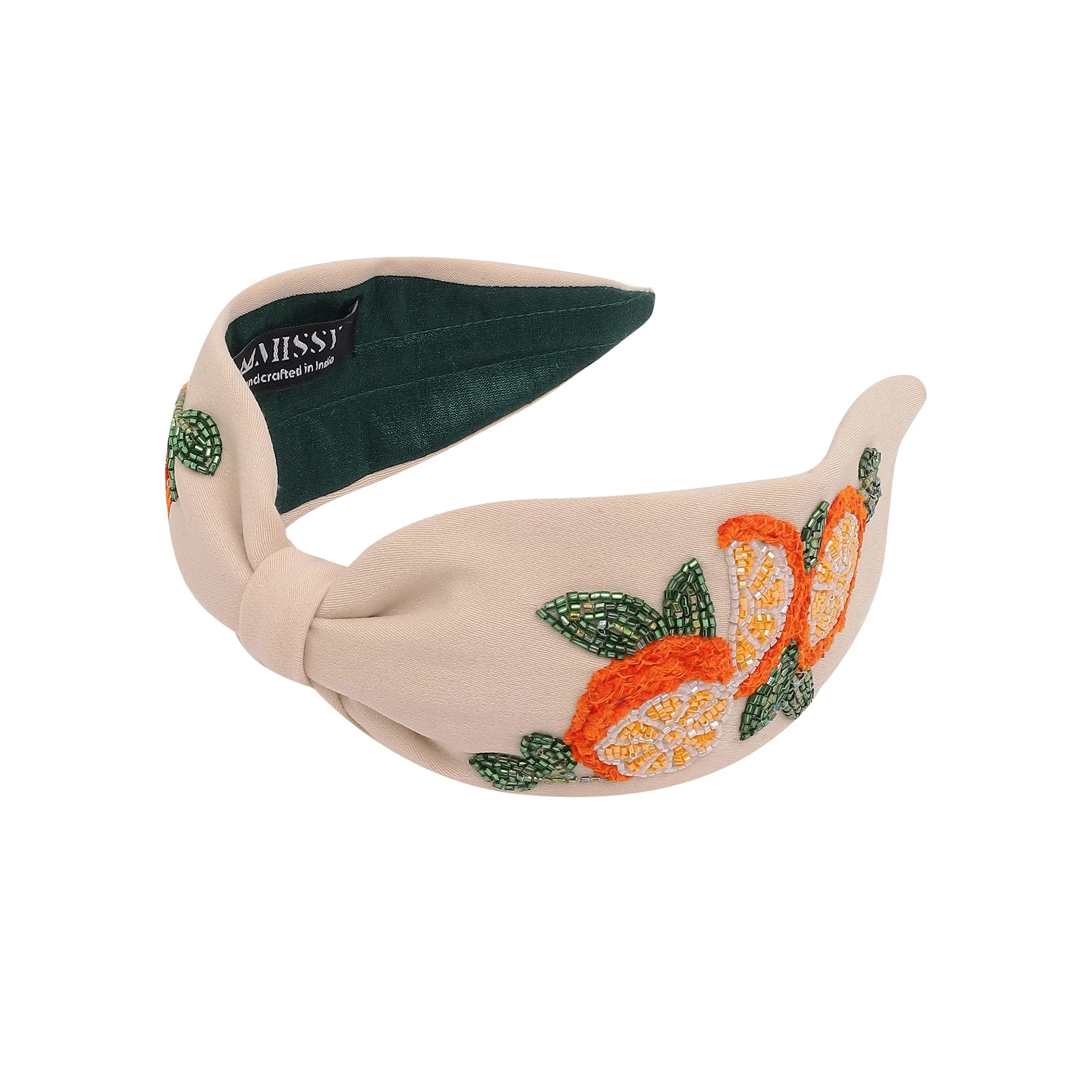 ORANGE SLICE HAND-BEADED HEADBAND