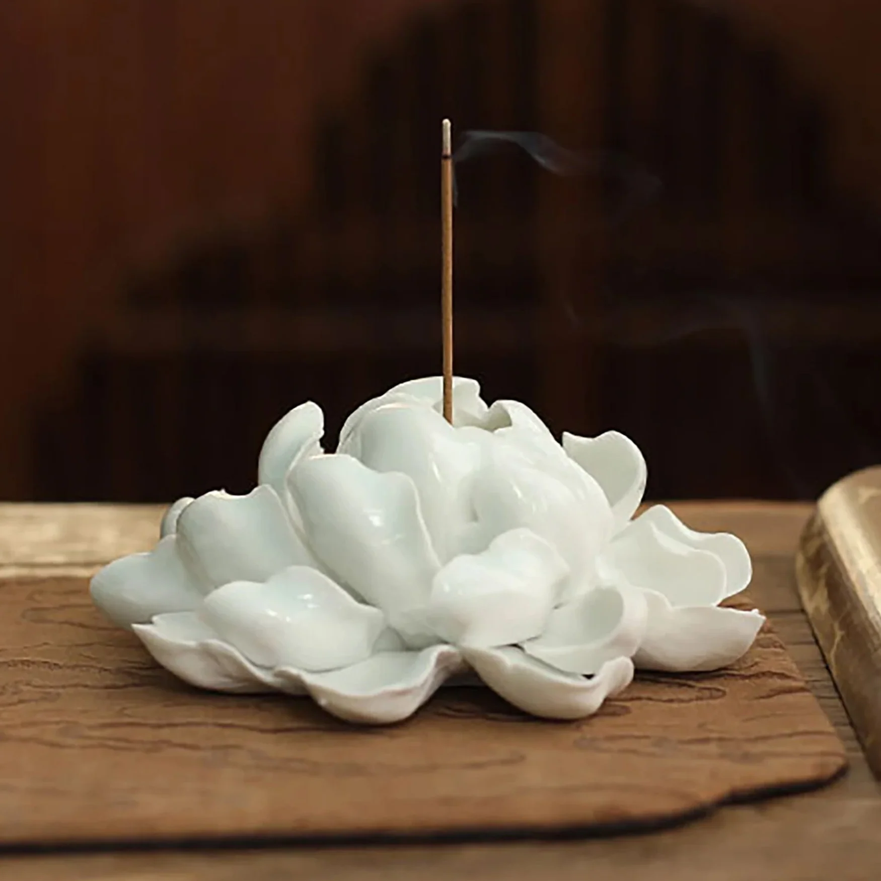 PEONY FLOWER INCENSE STAND - Image 2