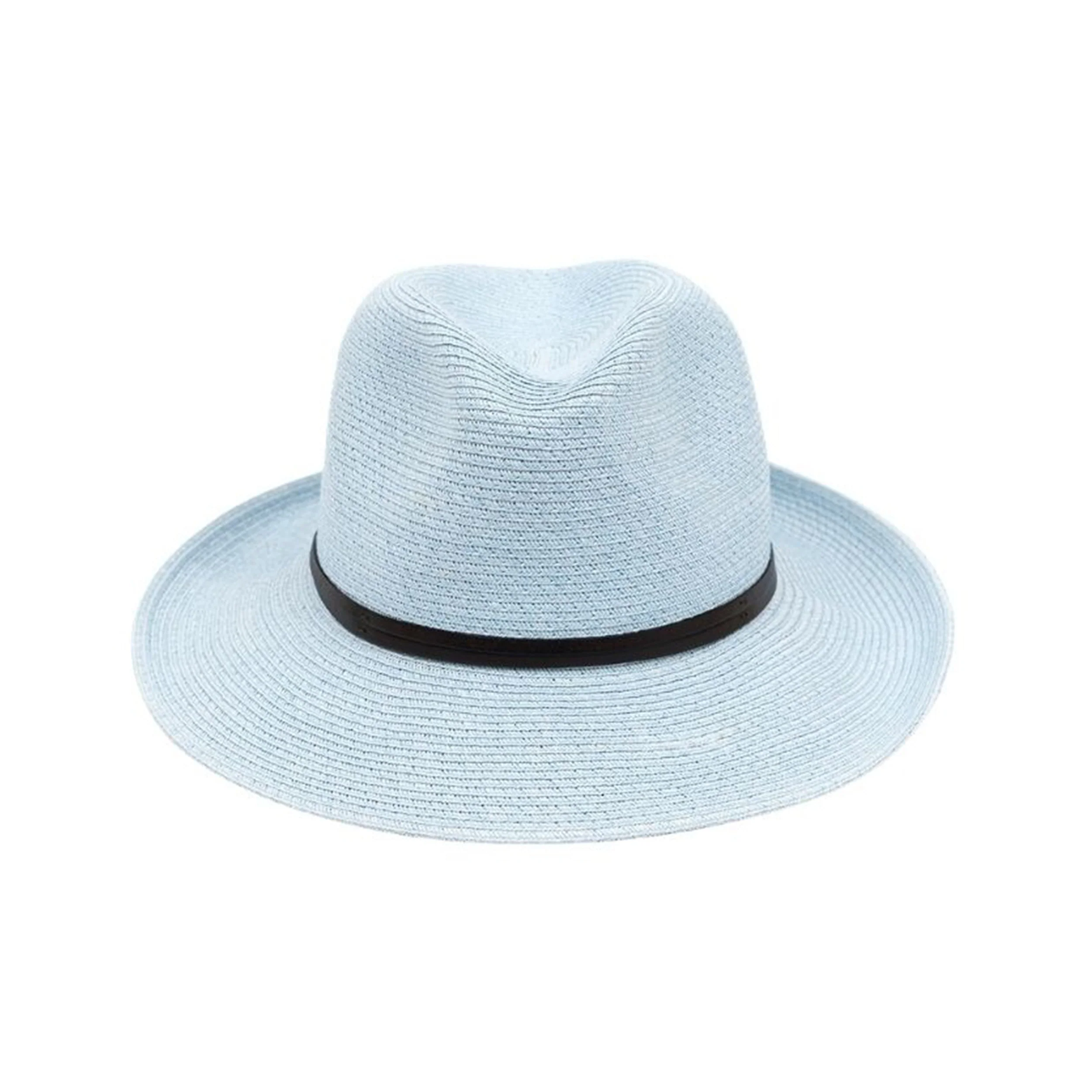 PLAITED FEDORA WITH LEATHER BAND