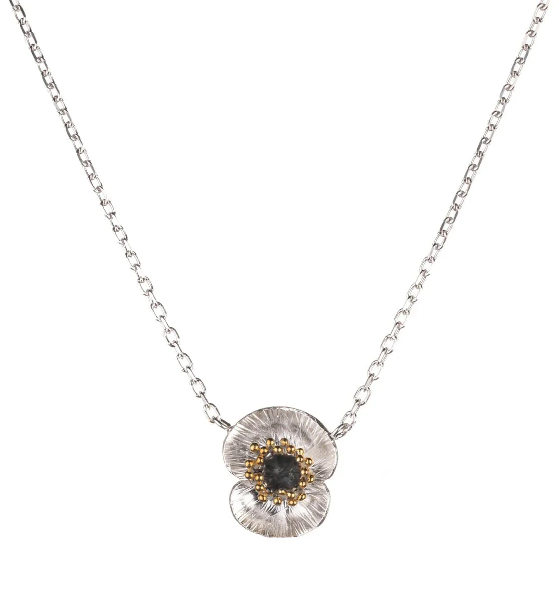 POPPY FLOWER PENDANT NECKLACE