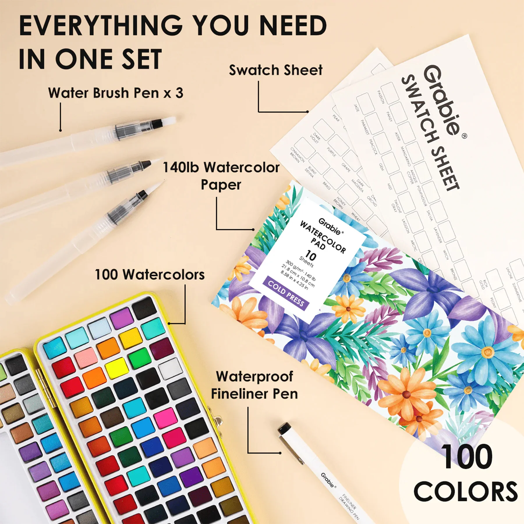 PREMIUM WATERCOLOR SET - 100 COLORS - Image 2
