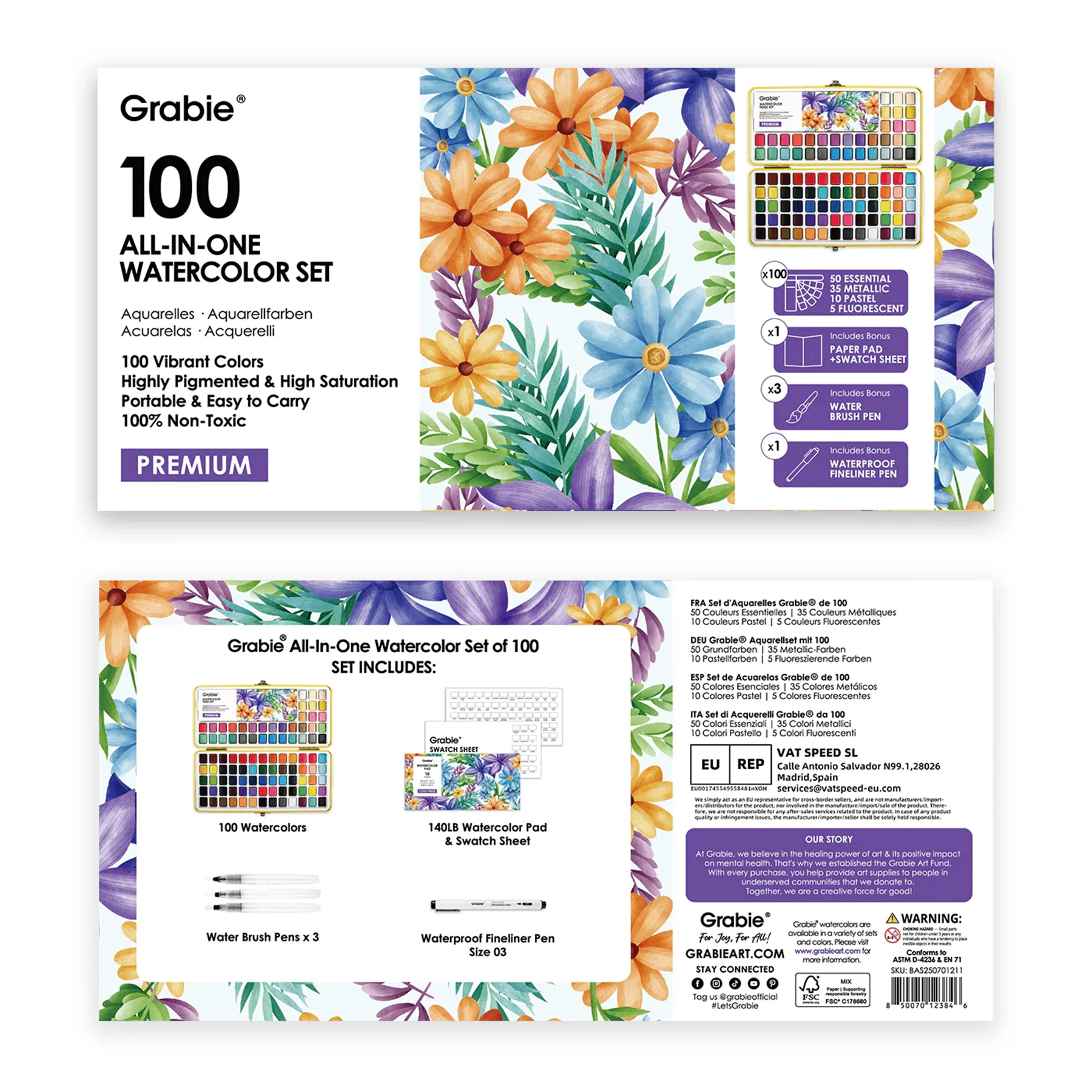 PREMIUM WATERCOLOR SET - 100 COLORS - Image 3