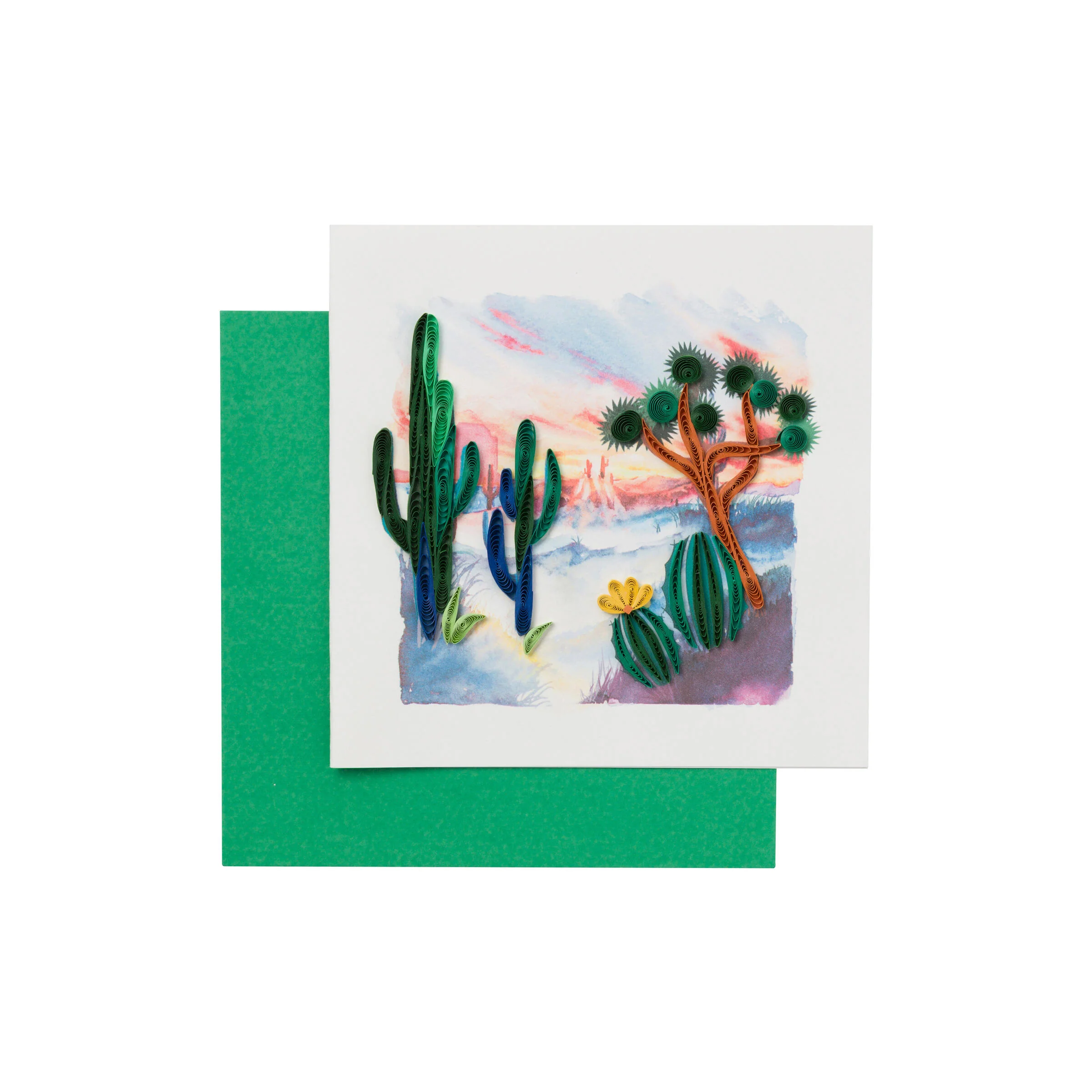 QUILLED DESERT LANDSCAPE NOTECARD