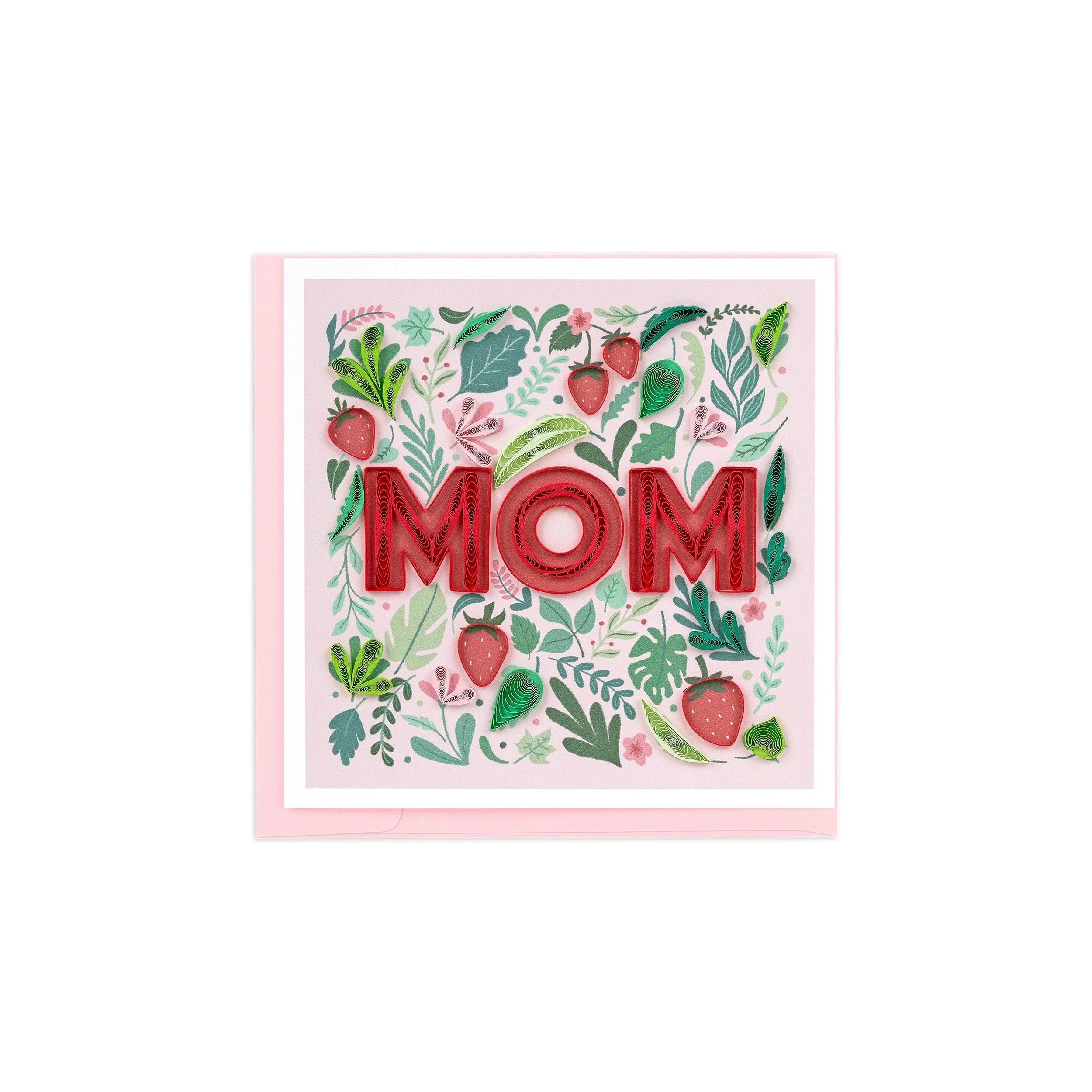 QUILLED STRAWBERRIES 'MOM' NOTECARD