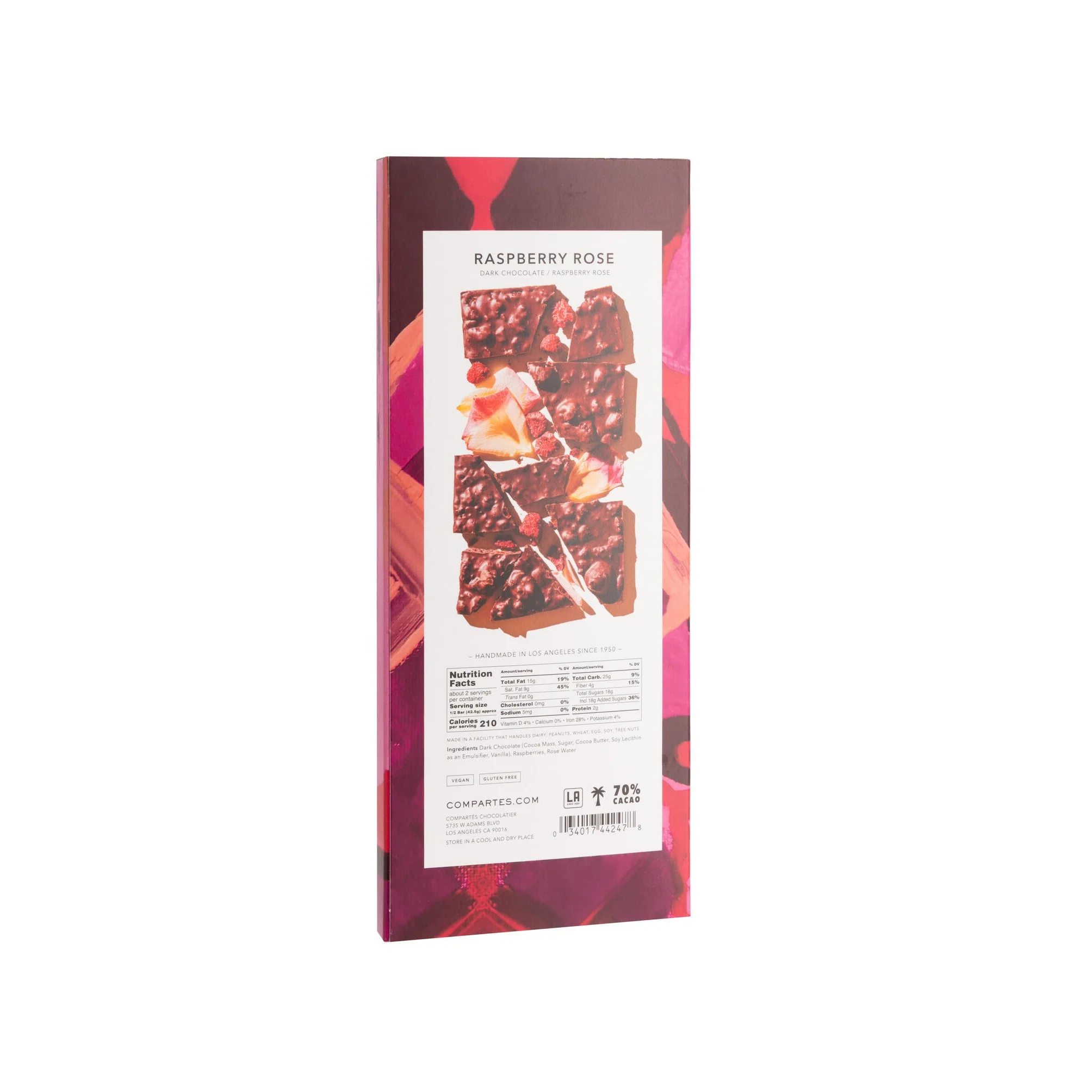 RASPBERRY ROSE DARK CHOCOLATE BAR - Image 2