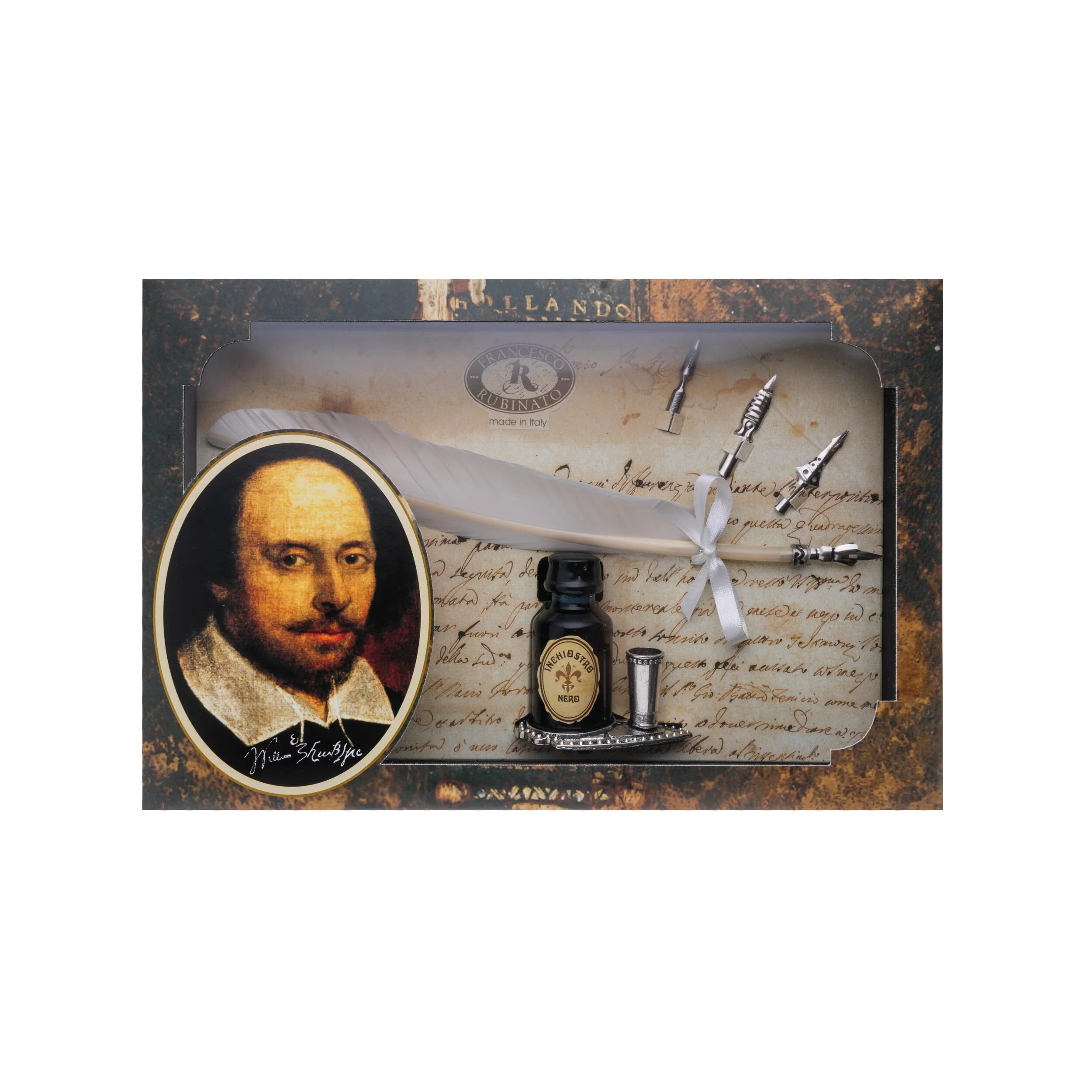SHAKESPEARE QUILL PEN, NIBS AND INK SET