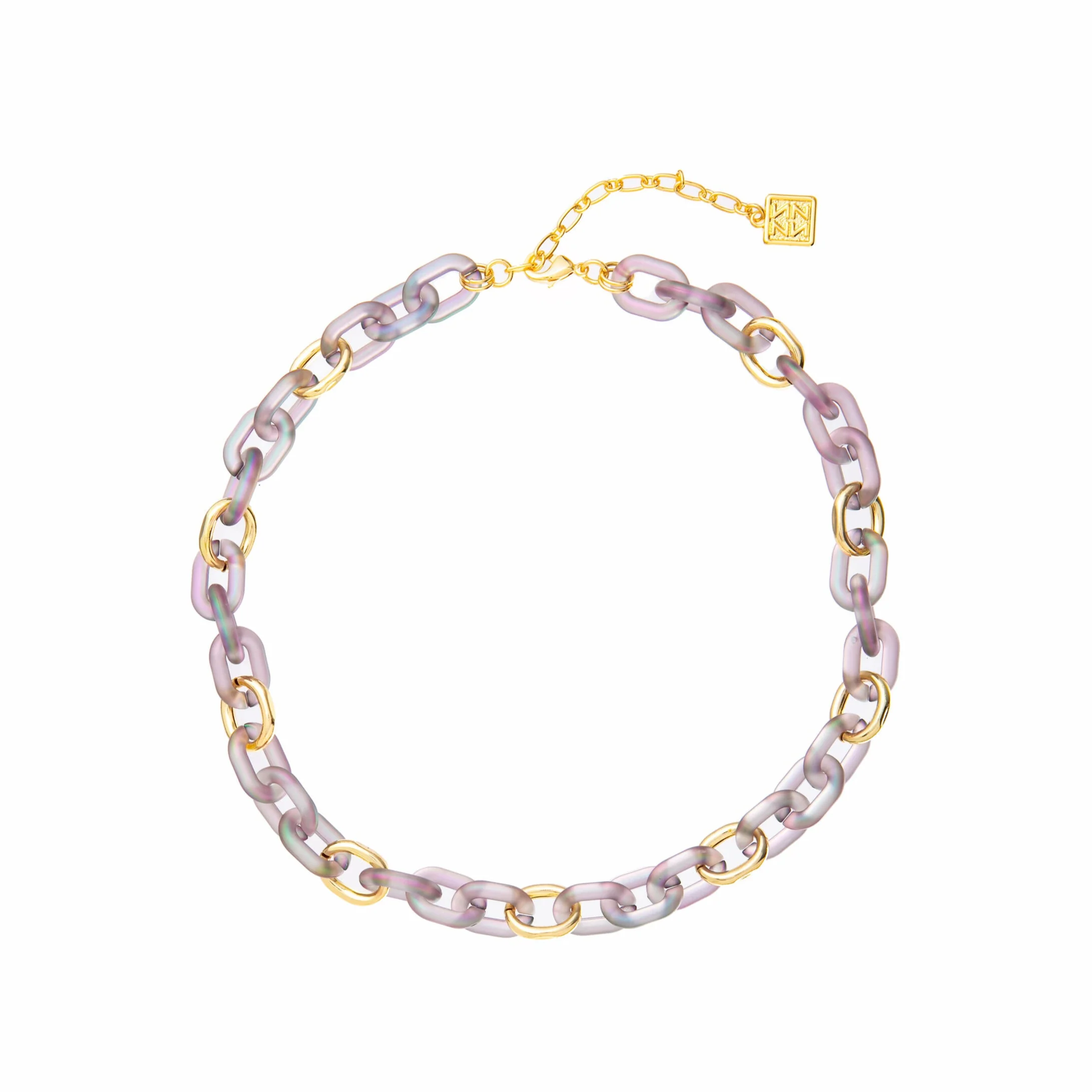 IRIDESCENT OVAL LINK NECKLACE