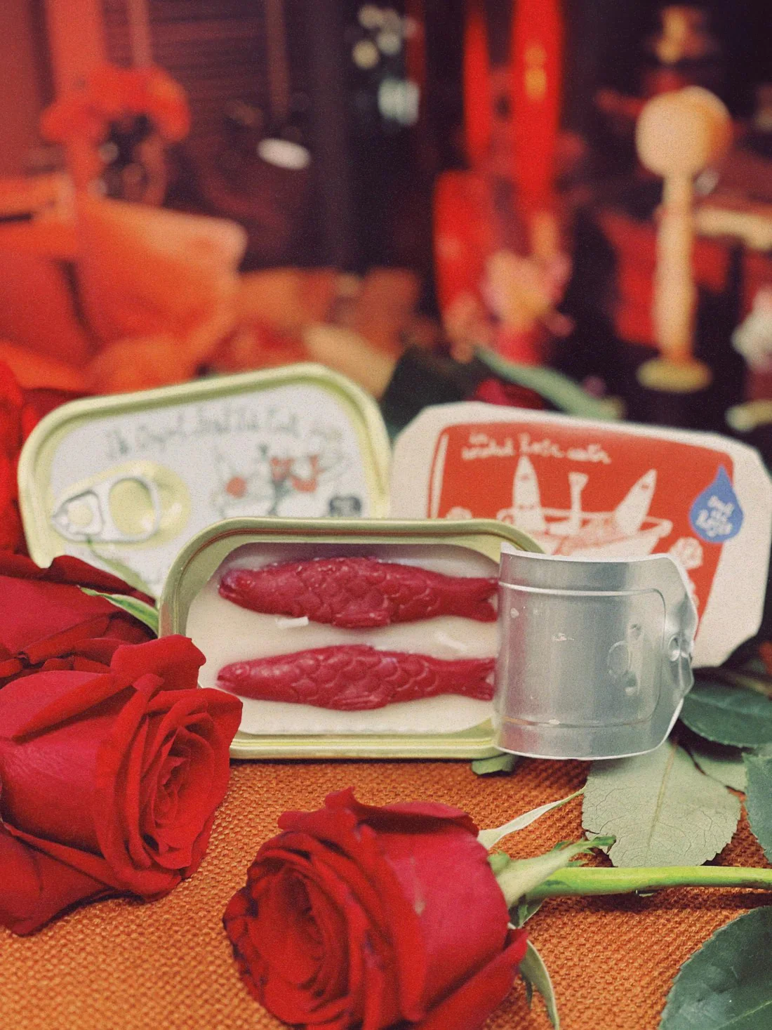 SMOKED ROSE WATER SARDINE CAN CANDLE - Image 2