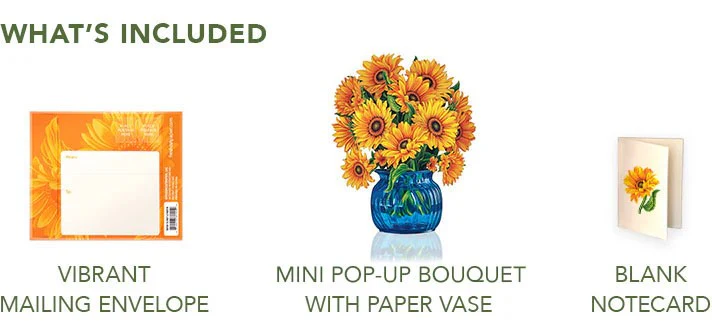 SUNFLOWER MINI POP-UP GREETING CARD - Image 4