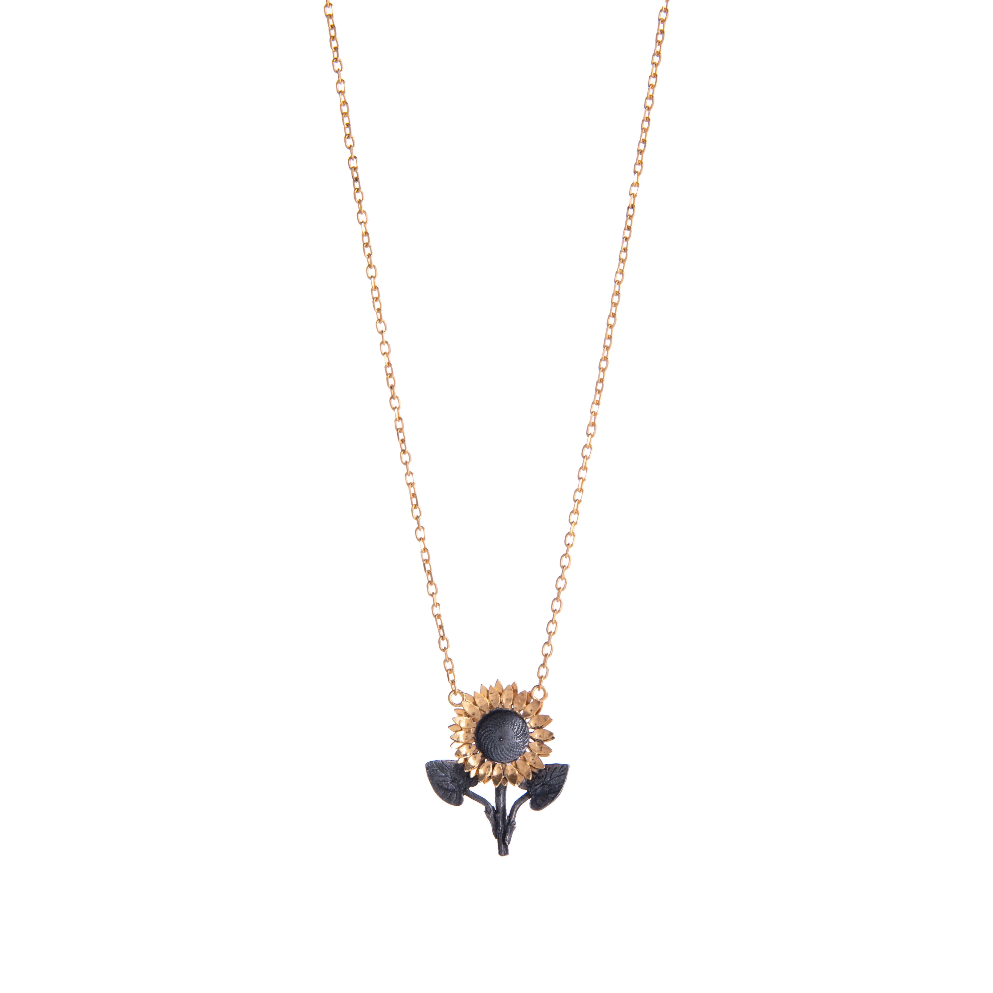 SUNFLOWER WITH STALK NECKLACE - Image 3