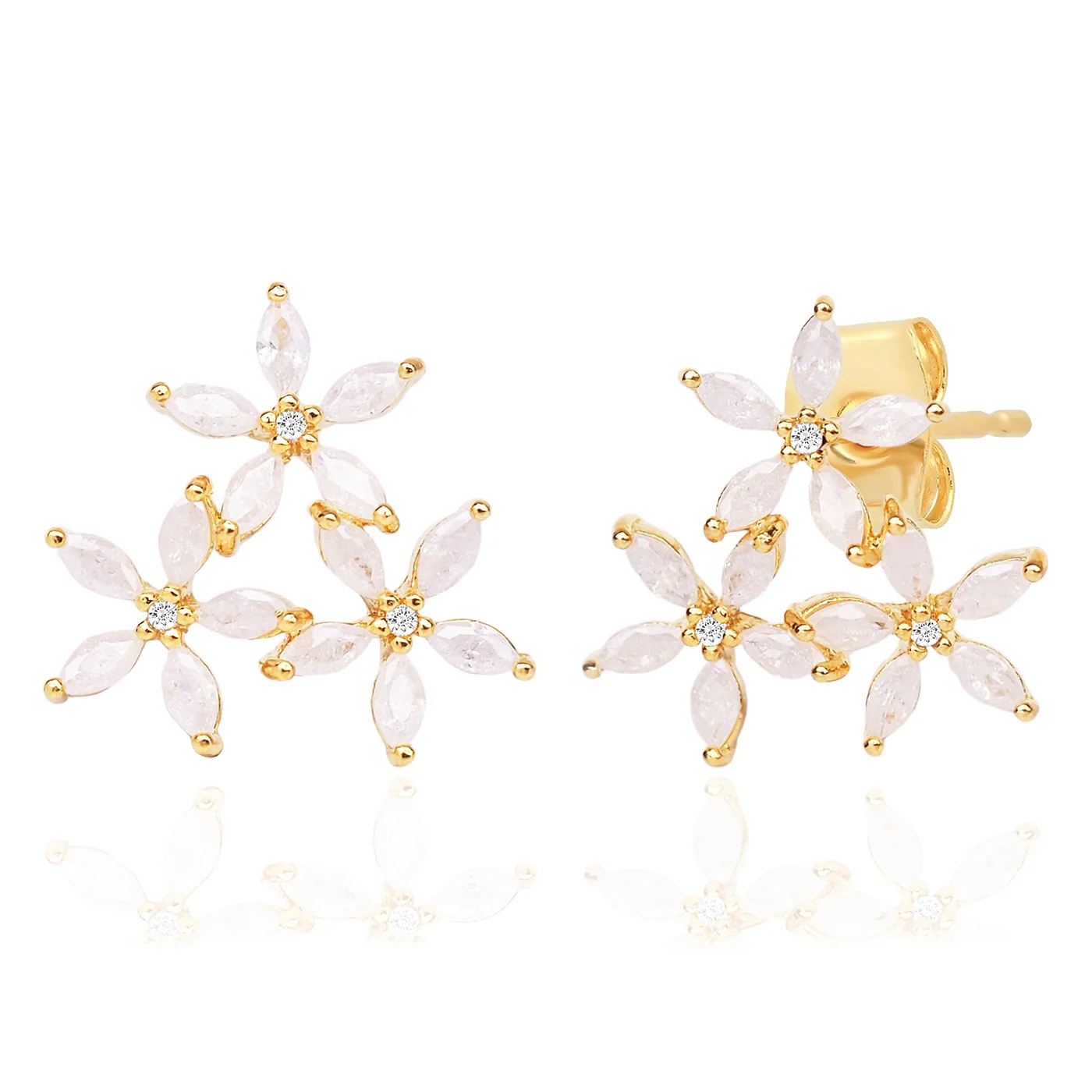 TRIPLE BLOSSOM CLUSTER EARRINGS