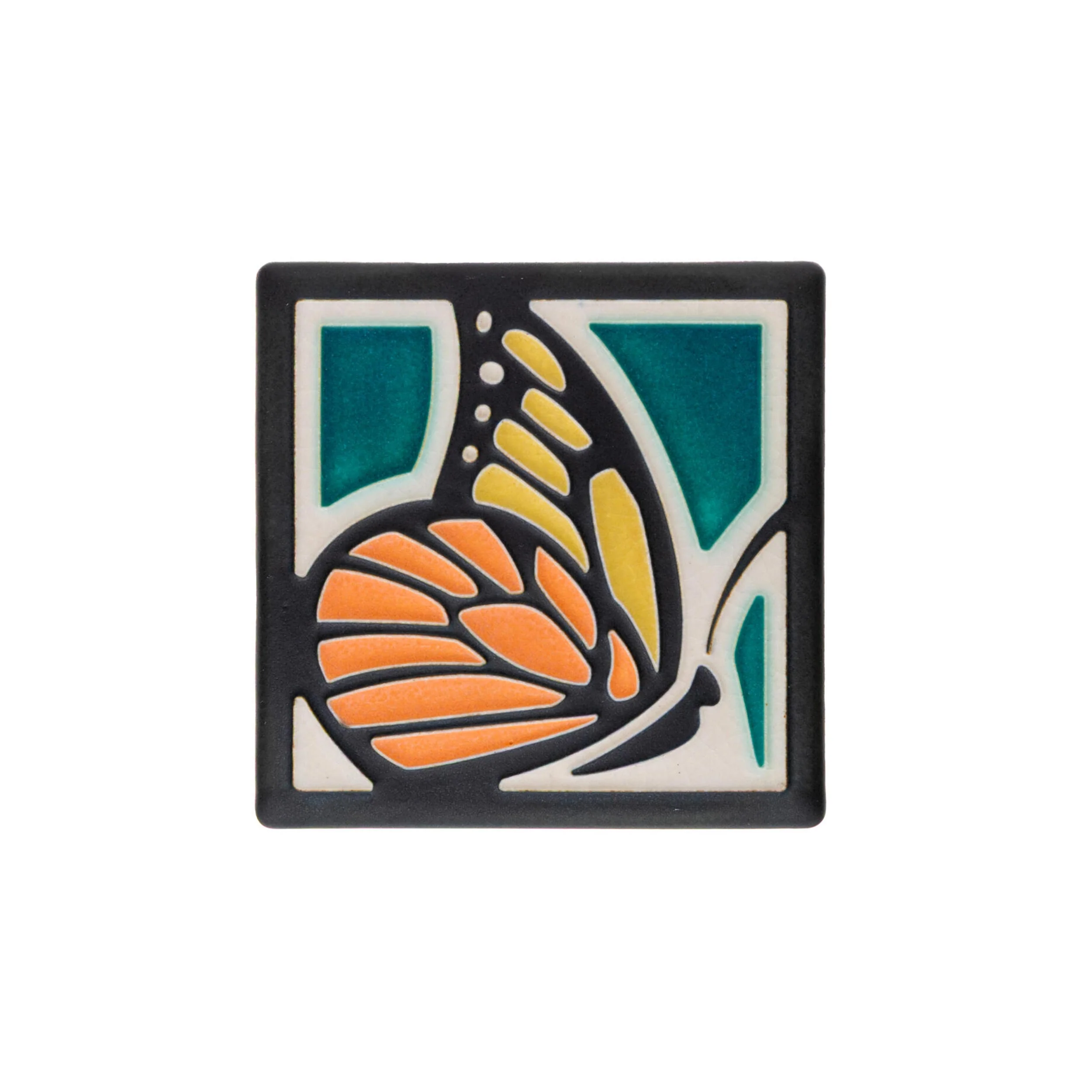 TURQUOISE BUTTERFLY - 4 X 4 TILE