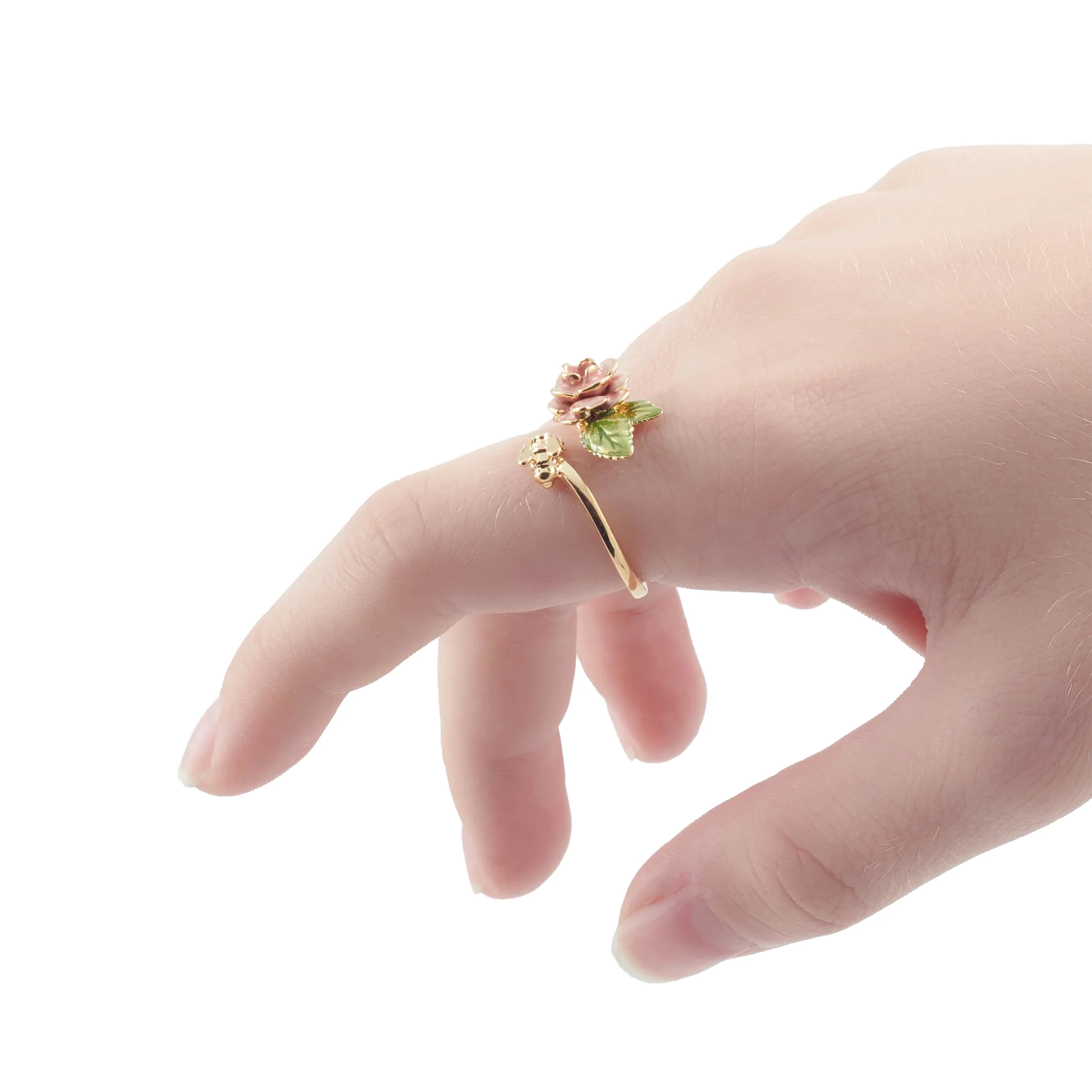 VINTAGE ROSE & BEE RING - Image 2