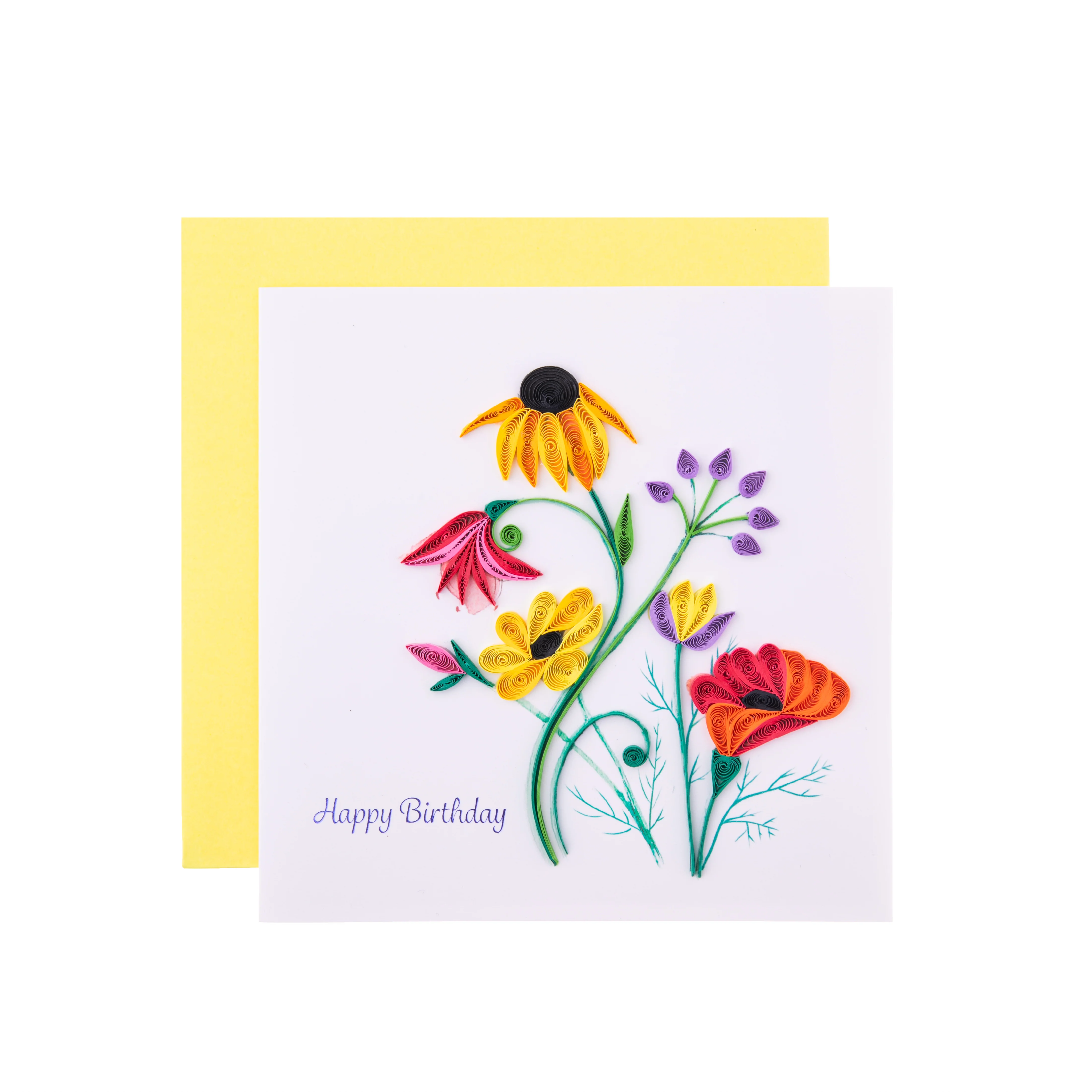 WILDFLOWER BLOOMS BIRTHDAY QUILLED CARD