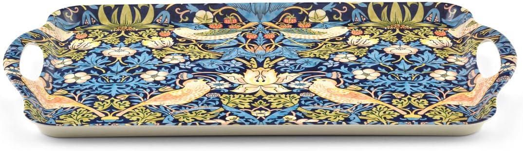 WILLIAM MORRIS STRAWBERRY THIEF BLUE HANDLED TRAY - Image 2