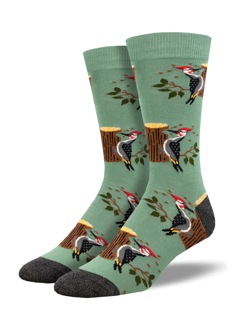 WOODPECKER SOCKS (MENS) - GREEN